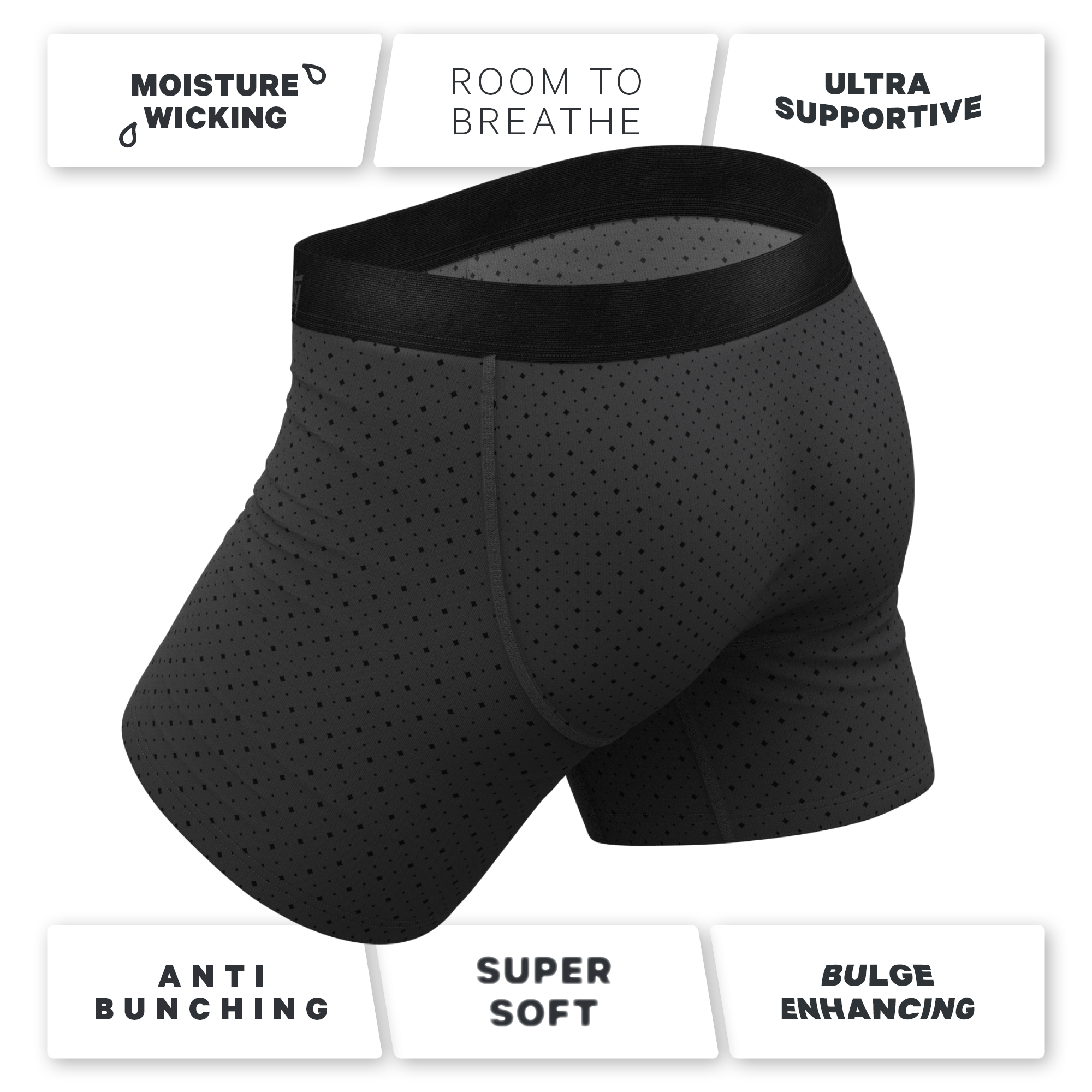 The Diamond Dog | Micro Diamonds Ball Hammock® Pouch Underwear With Fly - Shinesty
