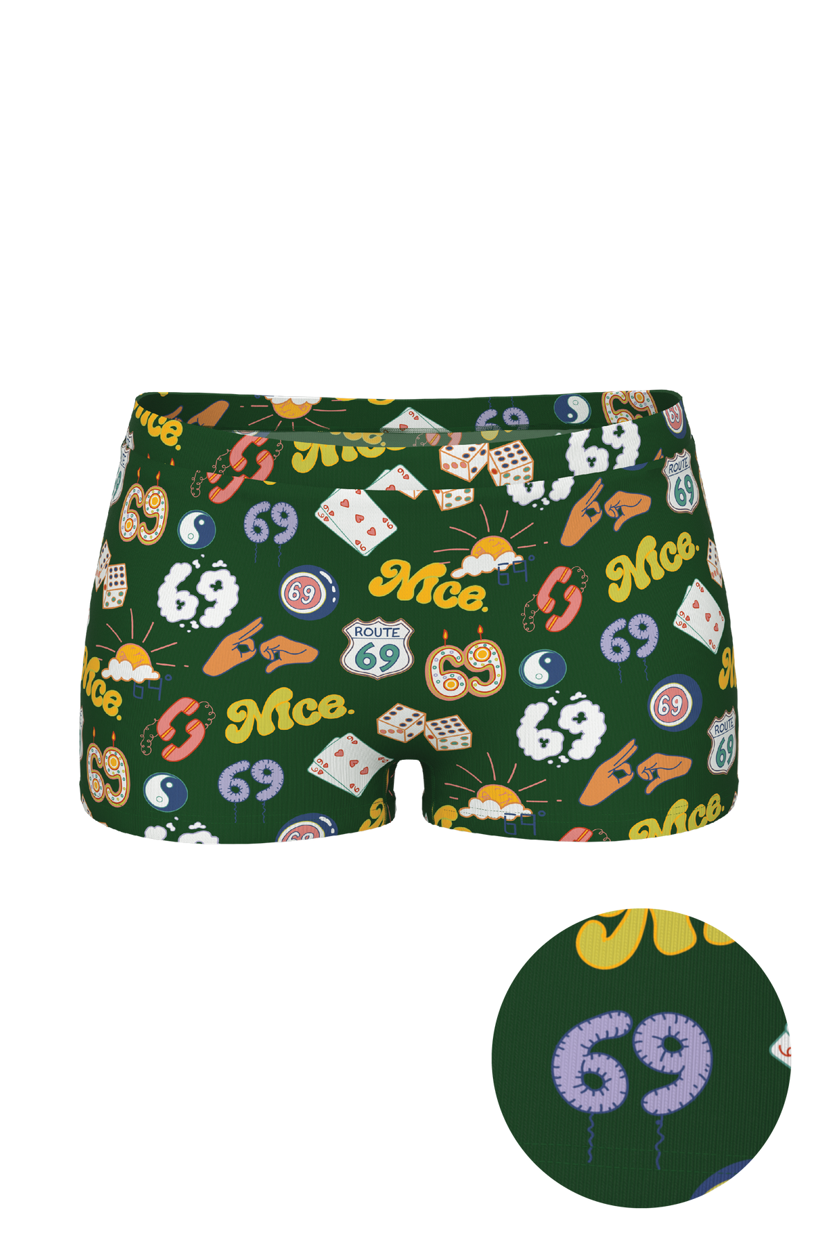 The Wine Dine & 69 | Route 69 Modal Boyshort Underwear - Shinesty