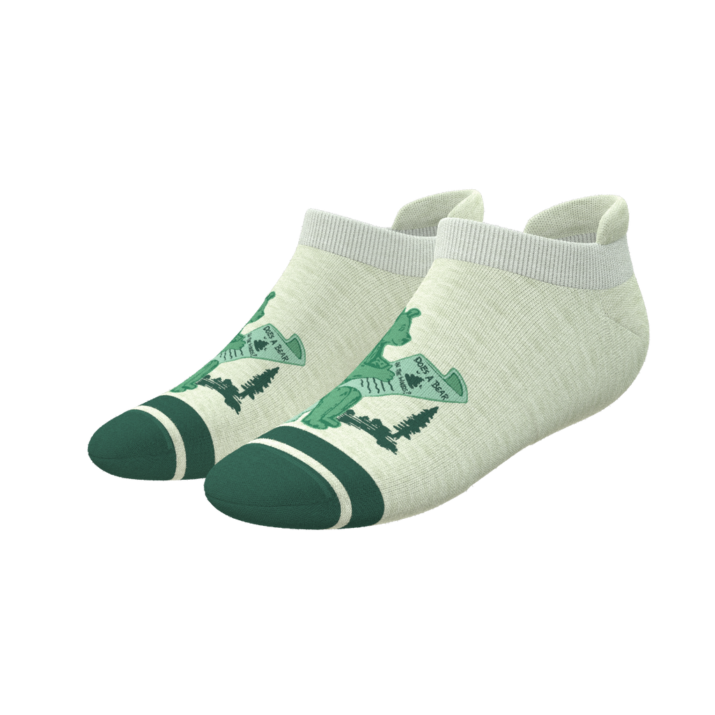 The Does A Bear | Green Toilet Bear Heel Hammock™ Ankle Socks - Shinesty
