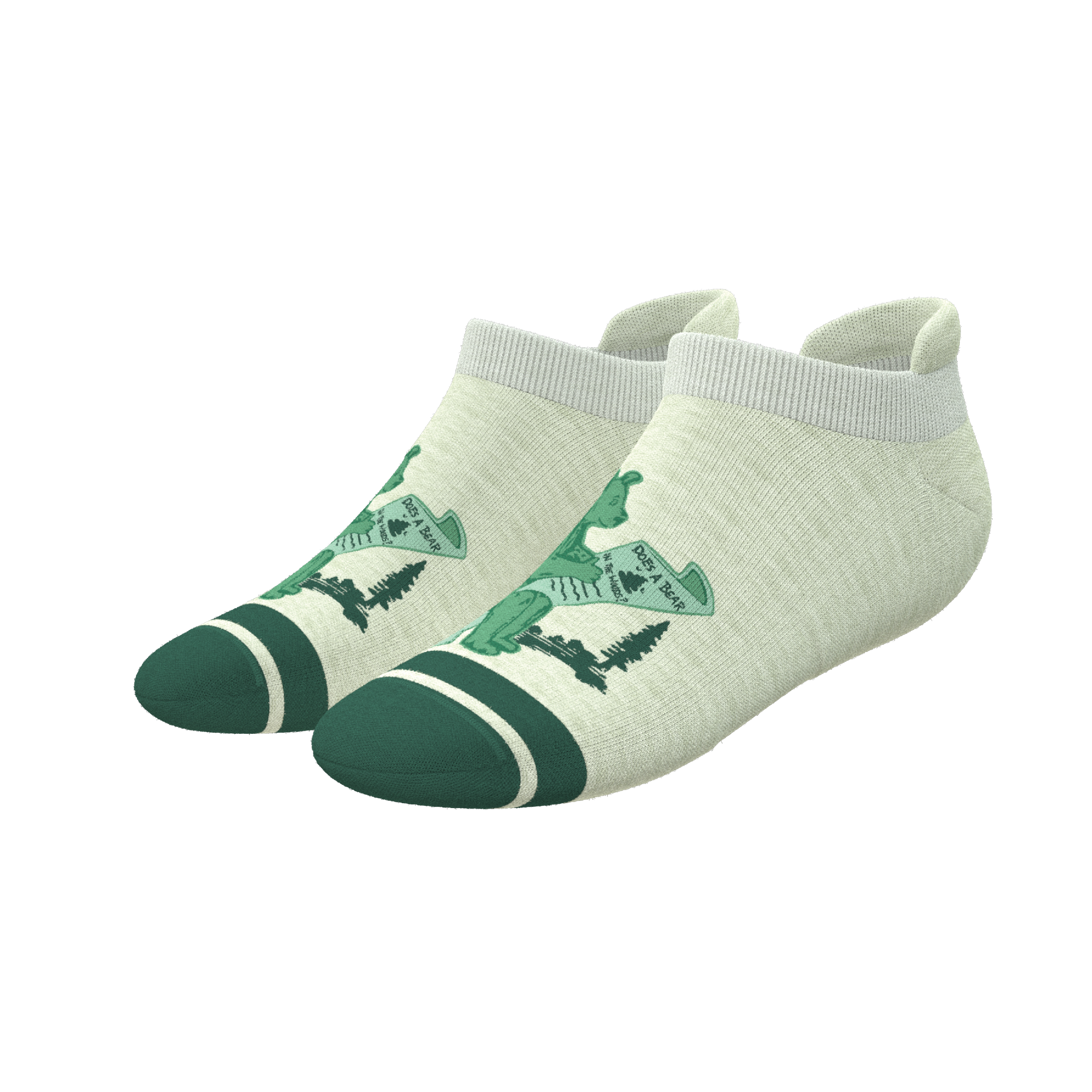 The Does A Bear | Green Toilet Bear Heel Hammock™ Ankle Socks - Shinesty