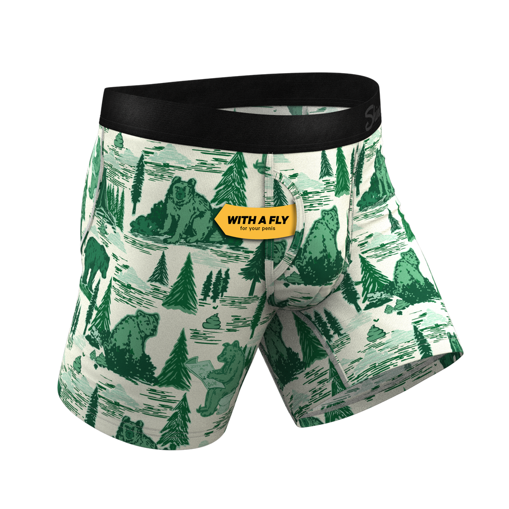 The Does A Bear | Green Toilet Bear Ball Hammock® Pouch Underwear With Fly - Shinesty