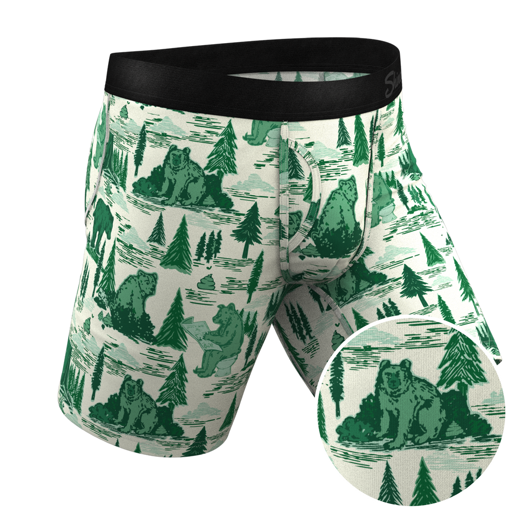 The Does A Bear | Green Toilet Bear Ball Hammock® Boxer - Long Leg - Shinesty