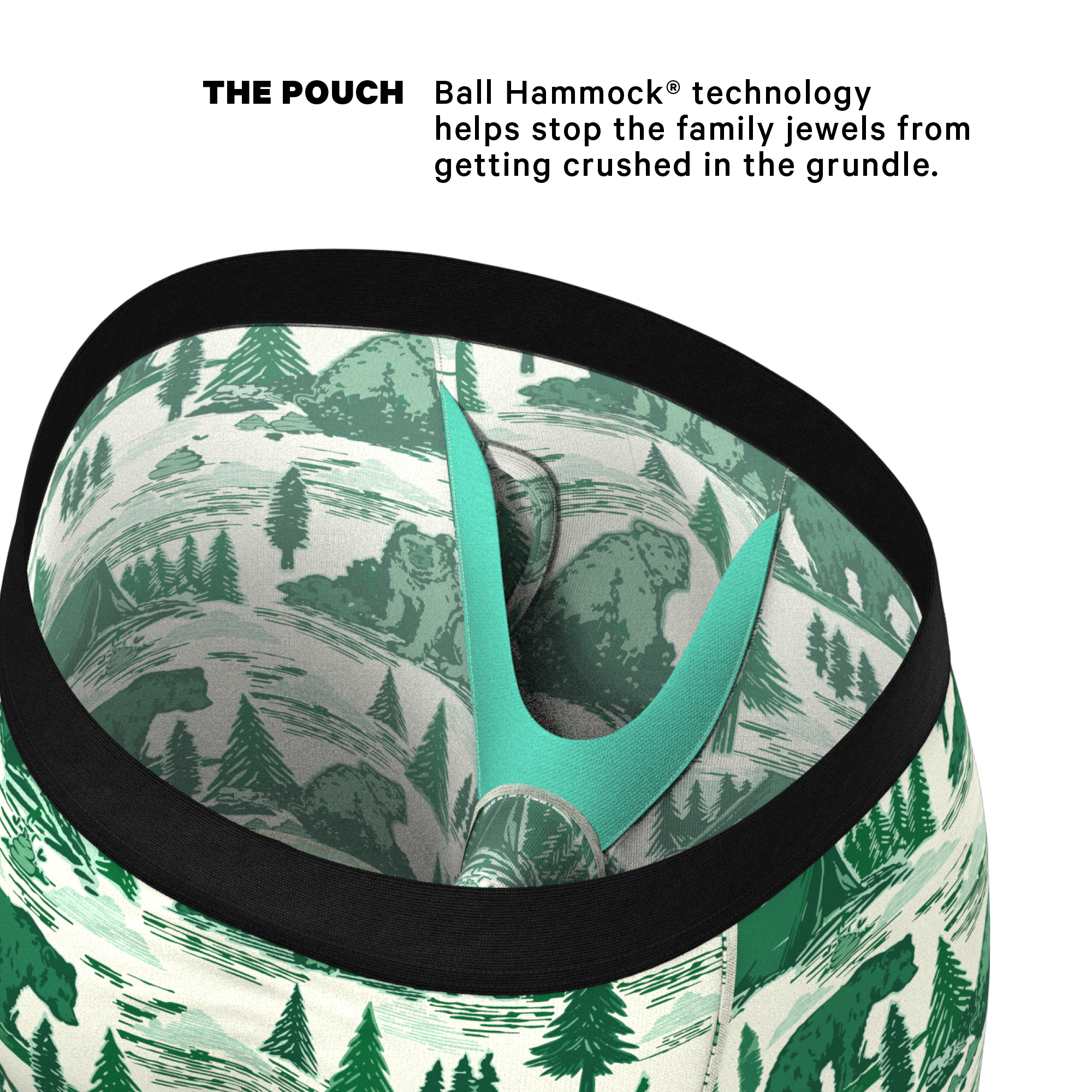 The Does A Bear | Green Toilet Bear Ball Hammock® Boxer - Long Leg - Shinesty