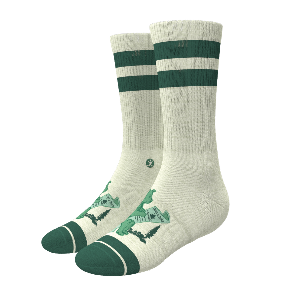 The Does A Bear | Green Toilet Bear Heel Hammock™ Crew Socks - Shinesty