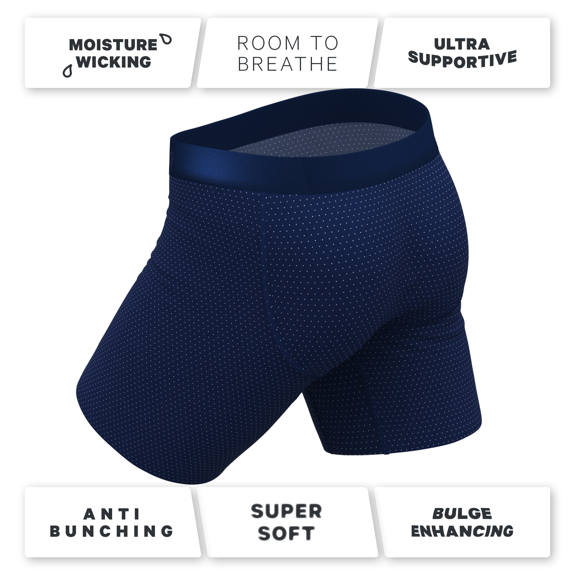 The Dot Your Thighs | Micro Dots Ball Hammock® Boxer - Long Leg - Shinesty