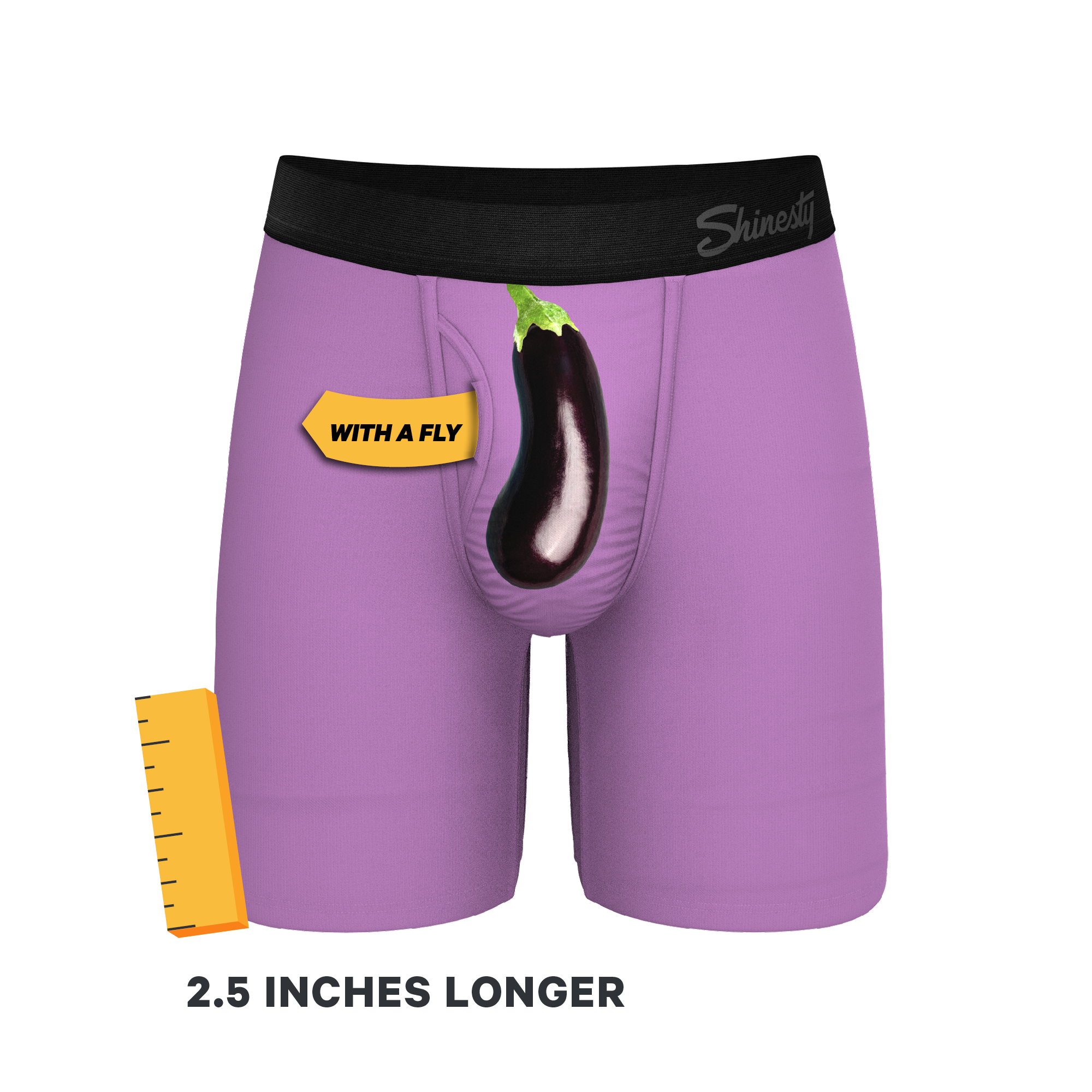 The Double Entendre | Eggplant Ball Hammock® Boxer - Long Leg - Shinesty
