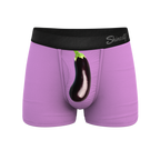 The Double Entendre | Eggplant Ball Hammock® Pouch Trunks Underwear - Shinesty