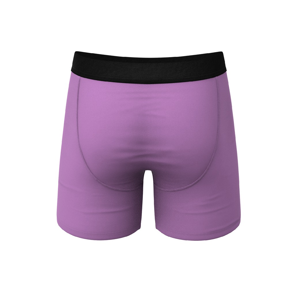 The Double Entendre | Eggplant Ball Hammock® Pouch Underwear With Fly - Shinesty