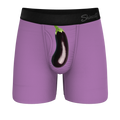 The Double Entendre | Eggplant Ball Hammock® Pouch Underwear With Fly - Shinesty
