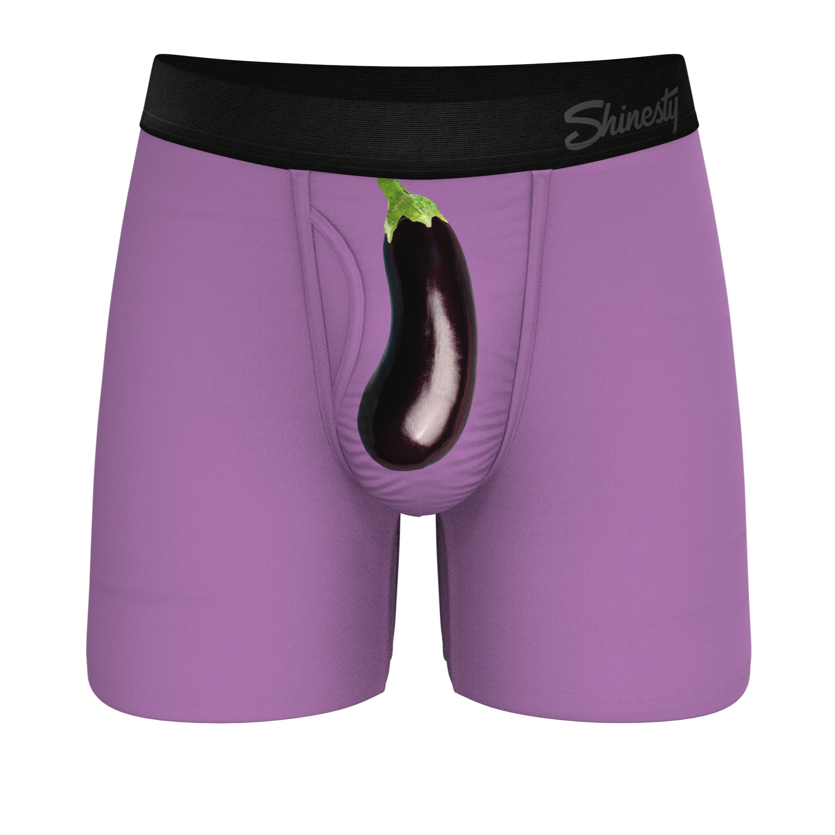 The Double Entendre | Eggplant Ball Hammock® Pouch Underwear With Fly - Shinesty