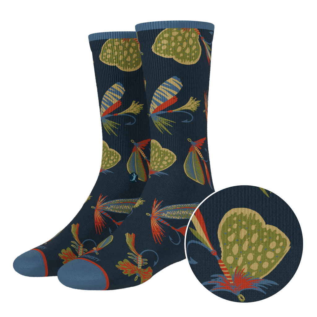 The Dry Fly | Fly Fishing Heel Hammock™ Crew Socks - Shinesty
