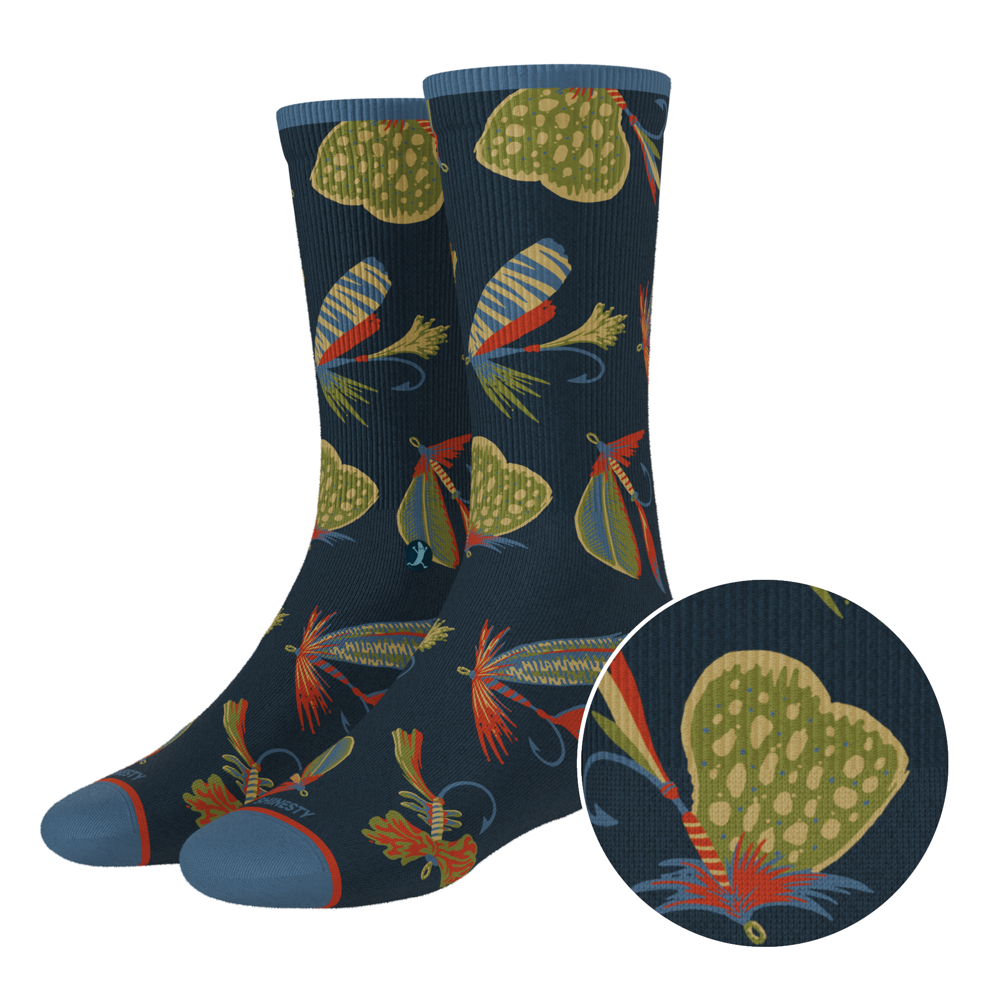 The Dry Fly | Fly Fishing Heel Hammock™ Crew Socks - Shinesty