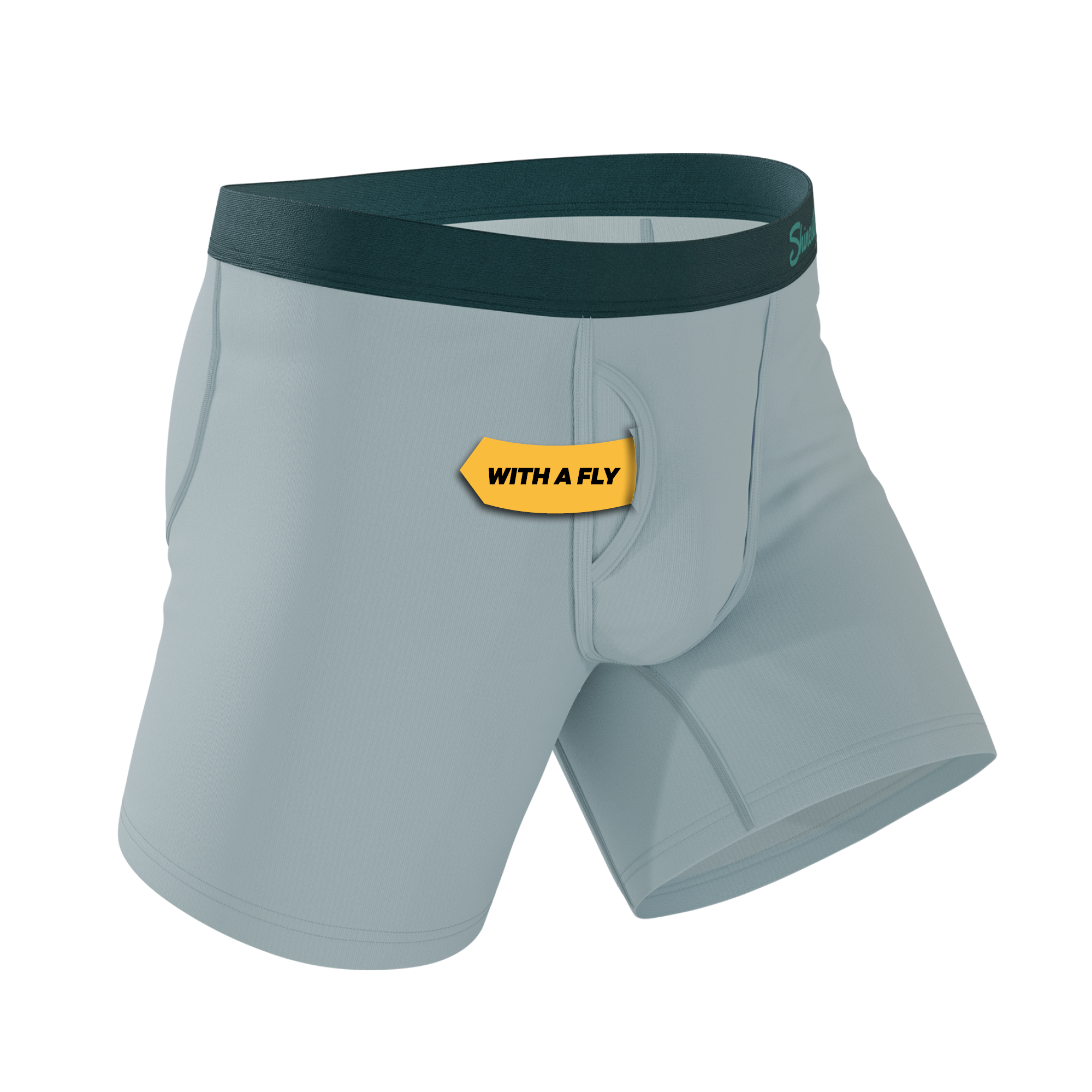 The Dry Ice | Muted Steel Blue Ball Hammock® Pouch Underwear With Fly - Shinesty