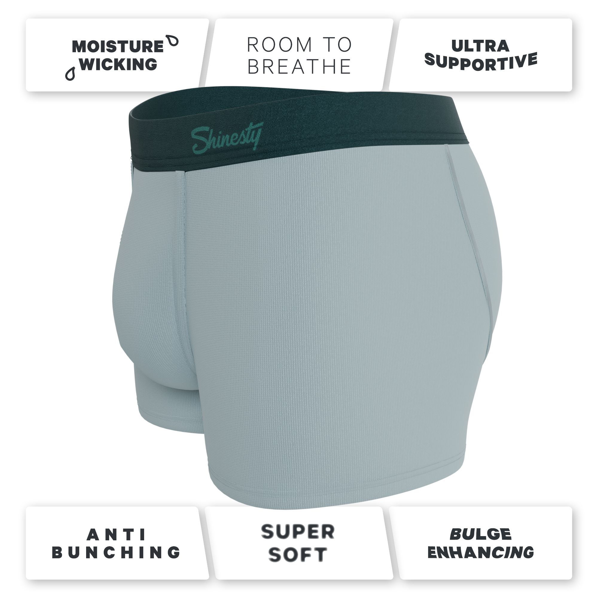 The Dry Ice | Muted Steel Blue Ball Hammock® Pouch Trunks Underwear - Shinesty