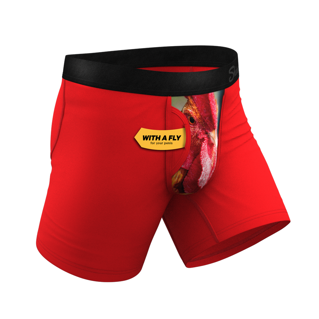 The Early Risers | Barnyard Rooster Ball Hammock® Pouch Underwear With Fly - Shinesty