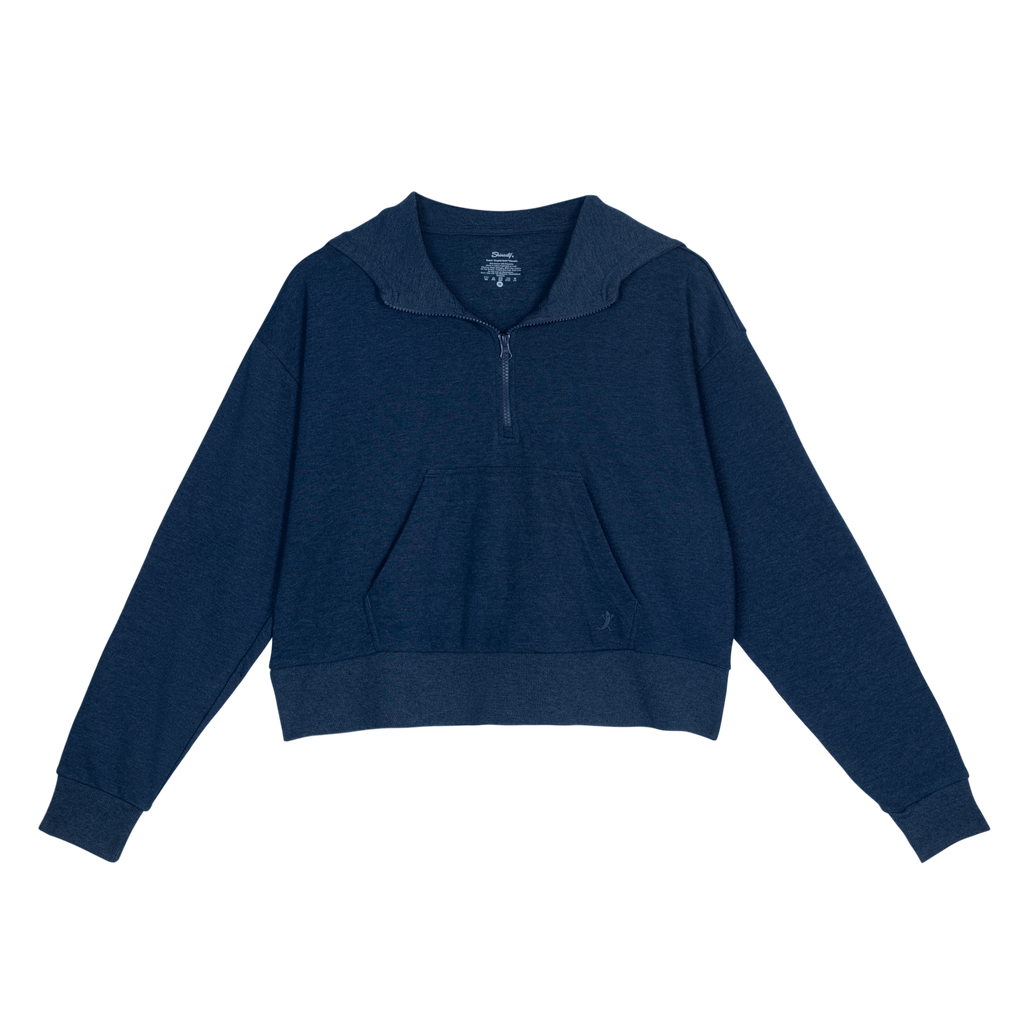 The Big Blue | Navy Goldilocks™ Women’s Half Zip Lounge Hoodie - Shinesty