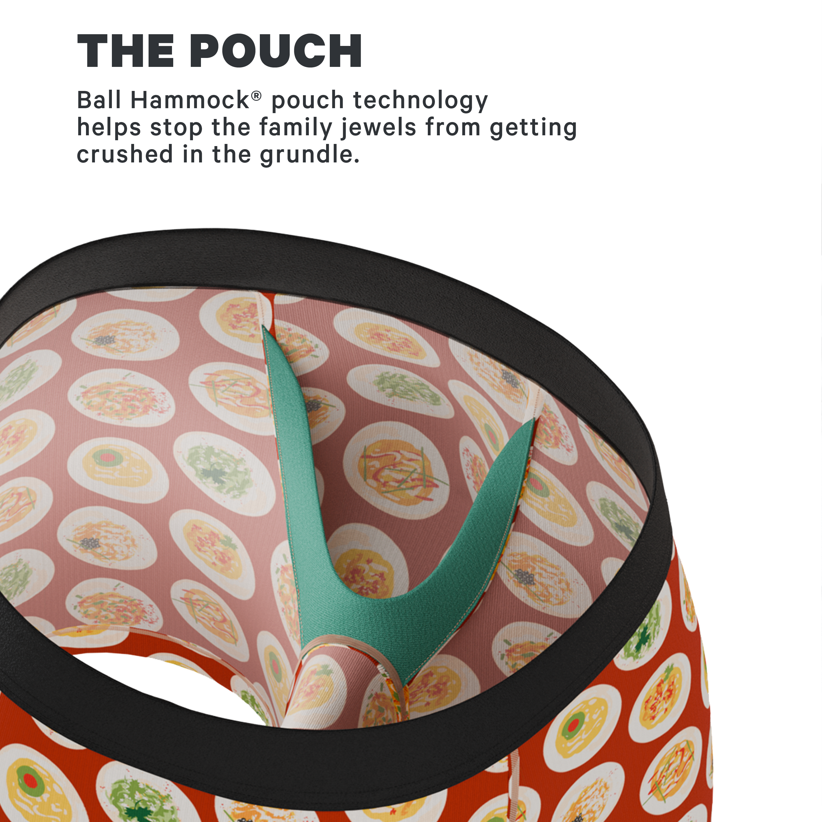 The Eggstasy | Deviled Egg Fart Proof Ball Hammock® Pouch Underwear - Shinesty