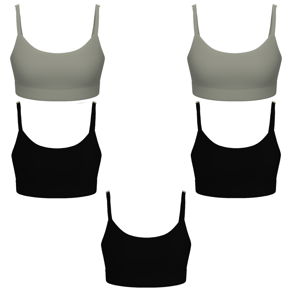 The Evergreen | Boob Hammock™ Scoop Bralette 5 Pack - Shinesty