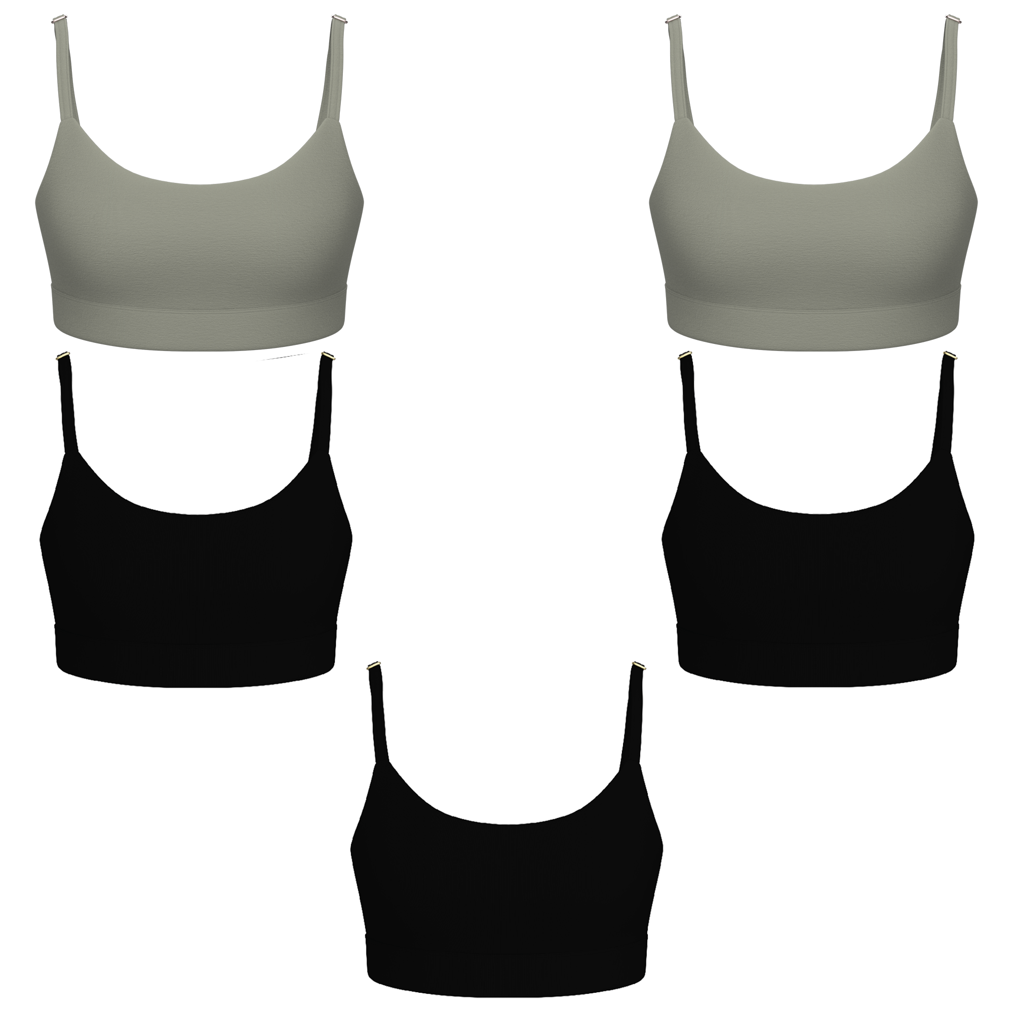 The Evergreen | Boob Hammock™ Scoop Bralette 5 Pack - Shinesty