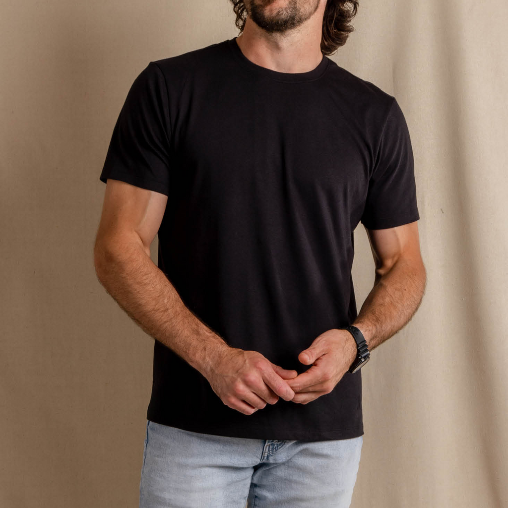 The Everyman™ Tee - Black 5 Pack | Mens Crew Neck T Shirt 5 Pack ft. Super Stupid-Soft™ Fabric - Shinesty
