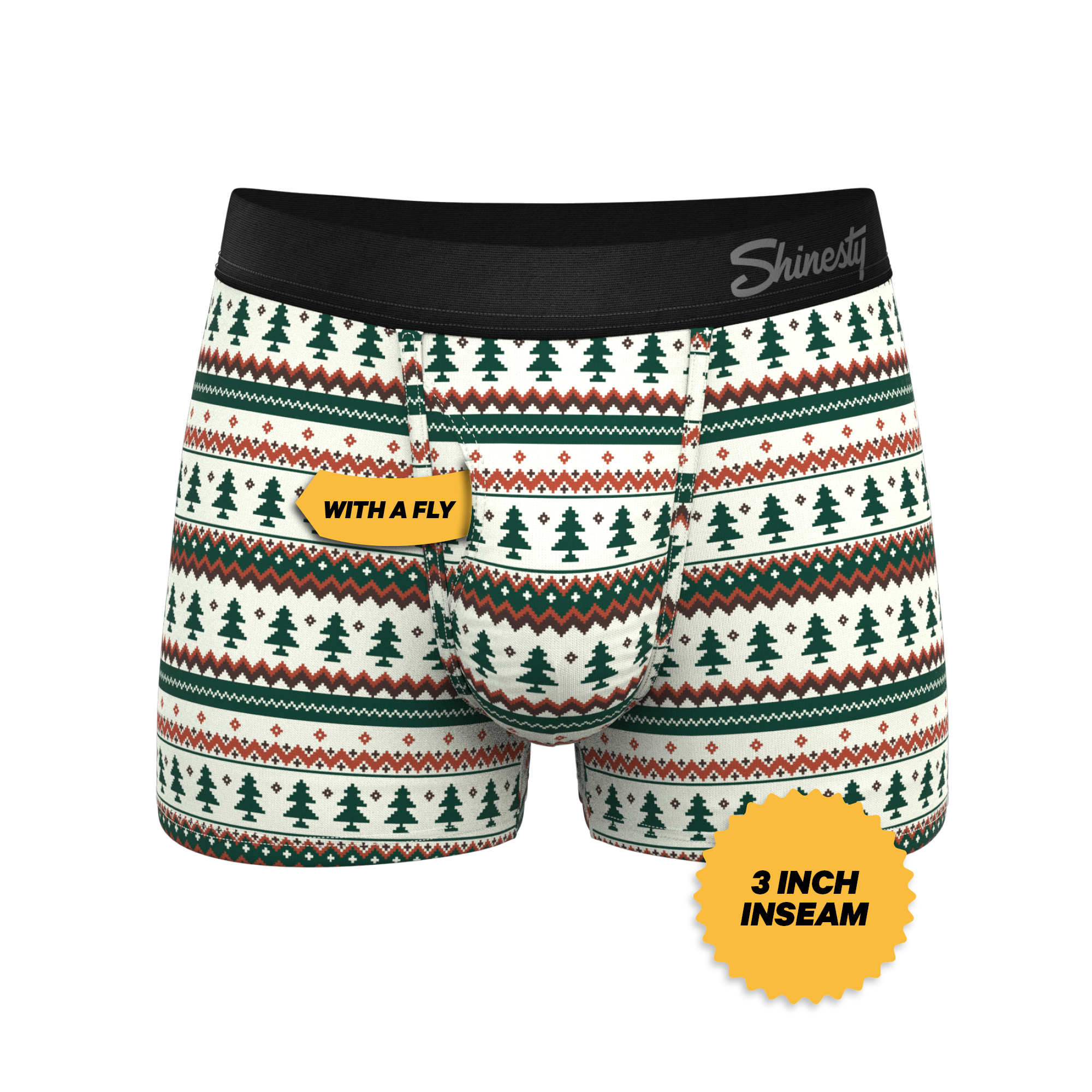 The Stuffed Stocking | Fair Isle Christmas Tree Ball Hammock® Pouch Trunks Underwear - Shinesty