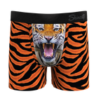 The Feral Feline | Tiger Print Youth Boxer Briefs - Shinesty