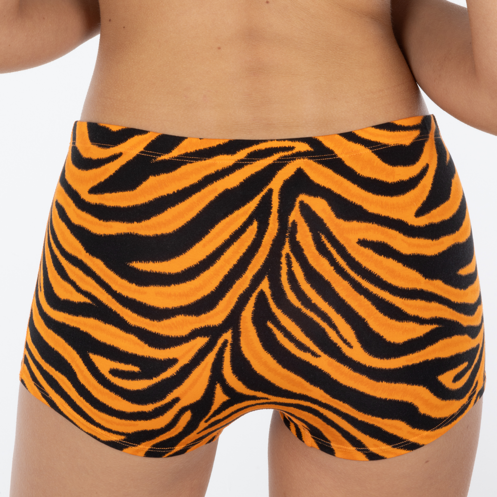 The Feral Feline | Tiger Print Modal Boyshort Underwear - Shinesty