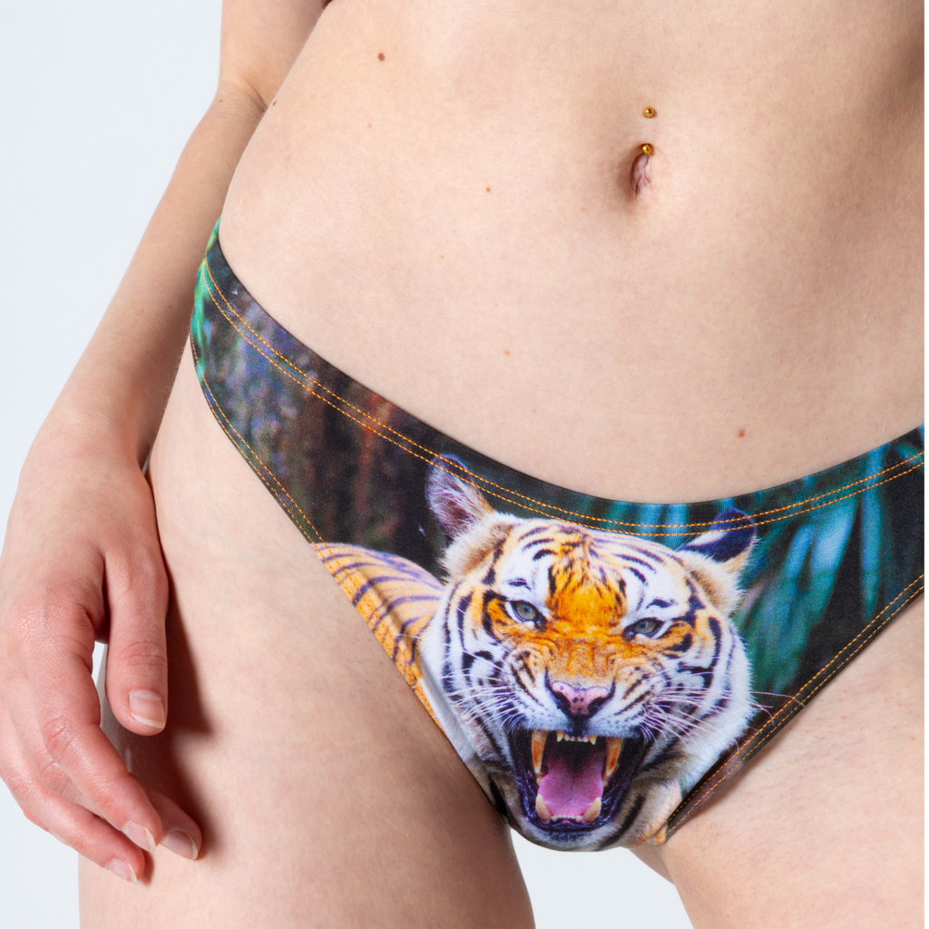 The Feral Feline | Tiger Print MicroModal Thong - Shinesty