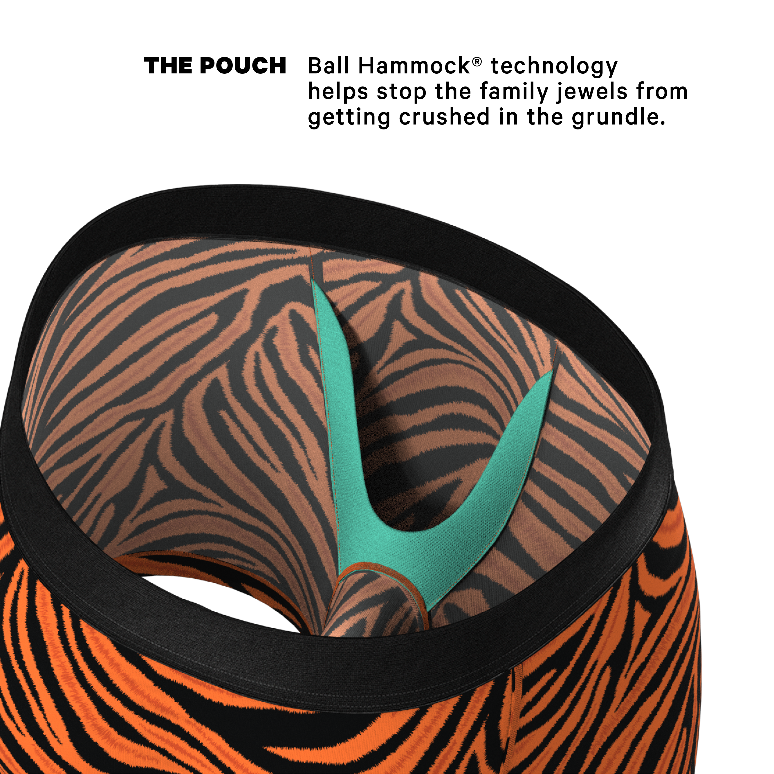 The Feral Feline | Tiger Print Ball Hammock® Pouch Underwear - Shinesty