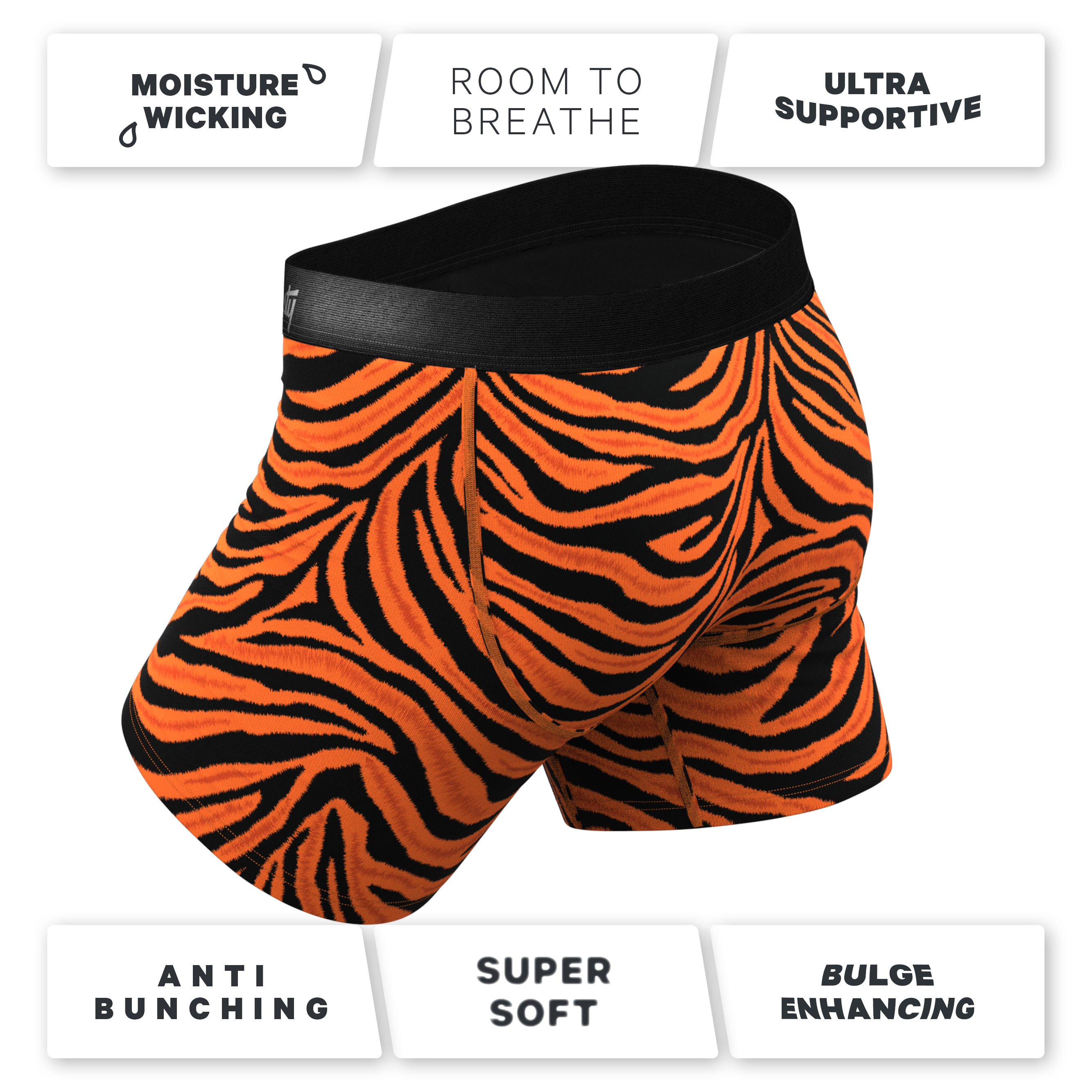 The Feral Feline | Tiger Print Ball Hammock® Pouch Underwear - Shinesty