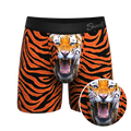 The Feral Feline | Tiger Print Ball Hammock® Pouch Underwear With Fly - Shinesty