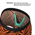 The Feral Feline | Tiger Print Ball Hammock® Pouch Underwear With Fly - Shinesty