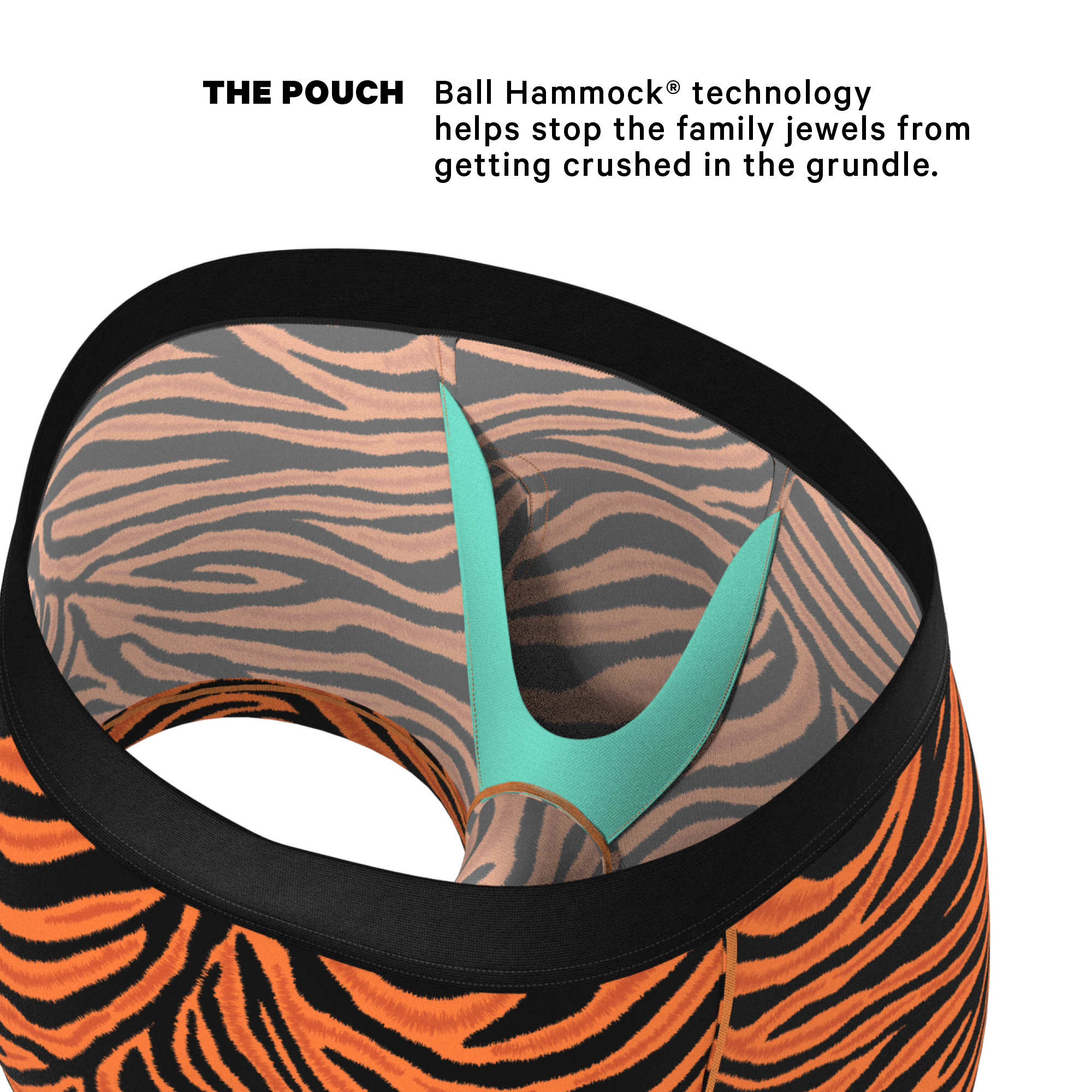 The Feral Feline | Tiger Print Ball Hammock® Pouch Trunks Underwear - Shinesty