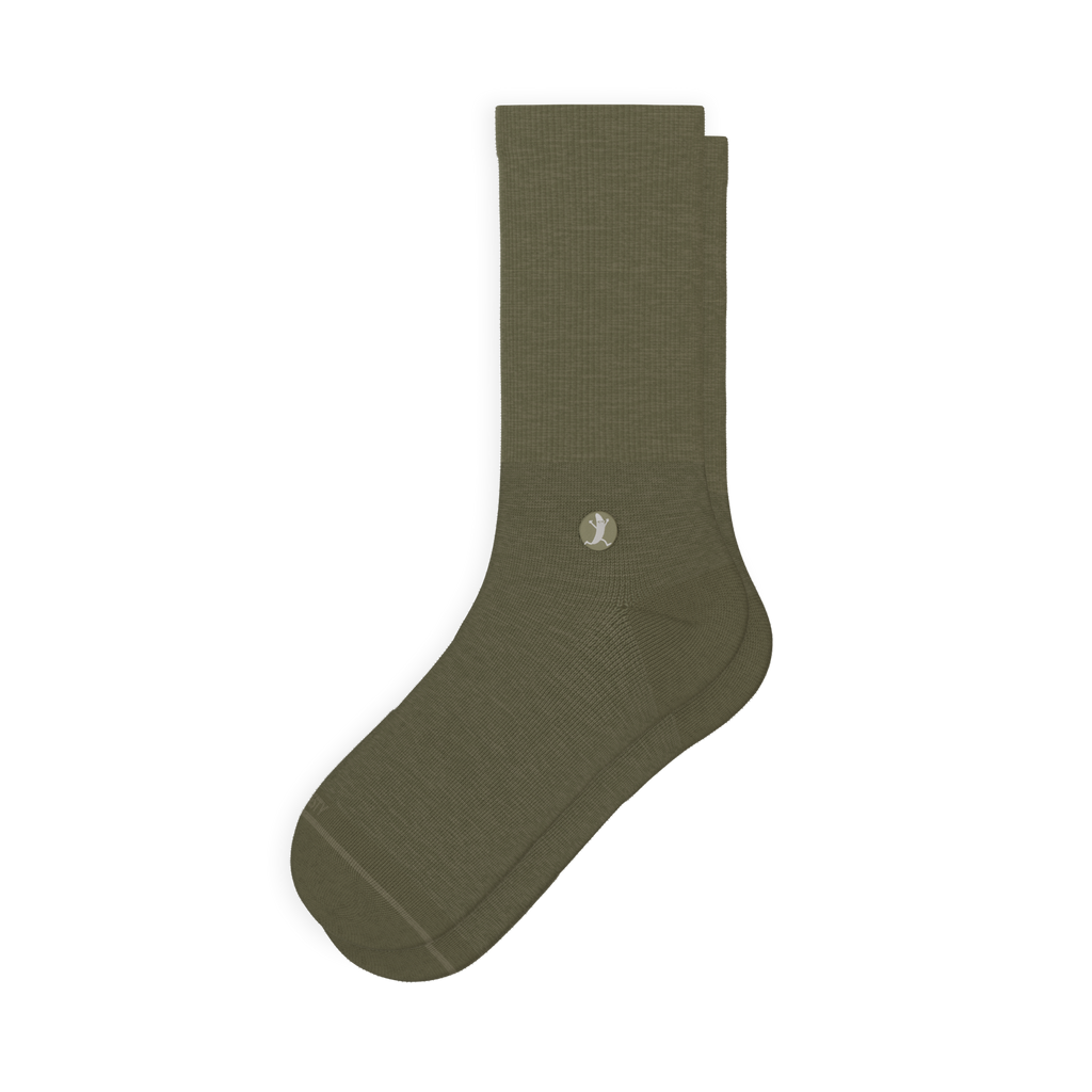 The Fields Of Green | Oil Green Heel Hammock™ Crew Socks - Shinesty