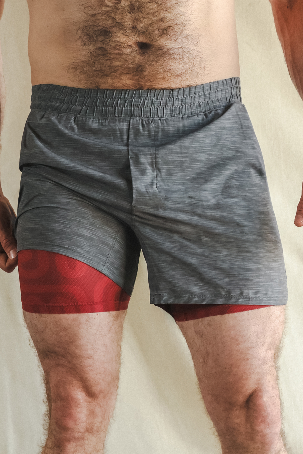 The Finish Line | Grey and Red Ball Hammock® 5 Inch Athletic Shorts - Shinesty