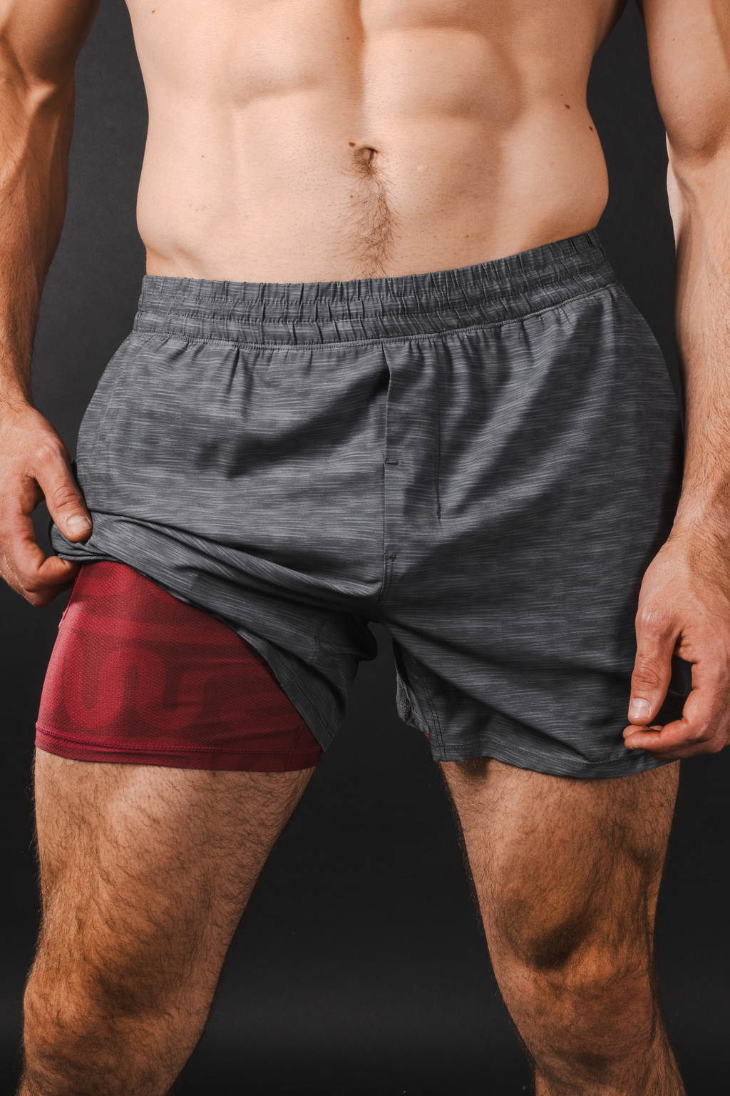 The Finish Line | Grey and Red Ball Hammock® 5 Inch Athletic Shorts - Shinesty