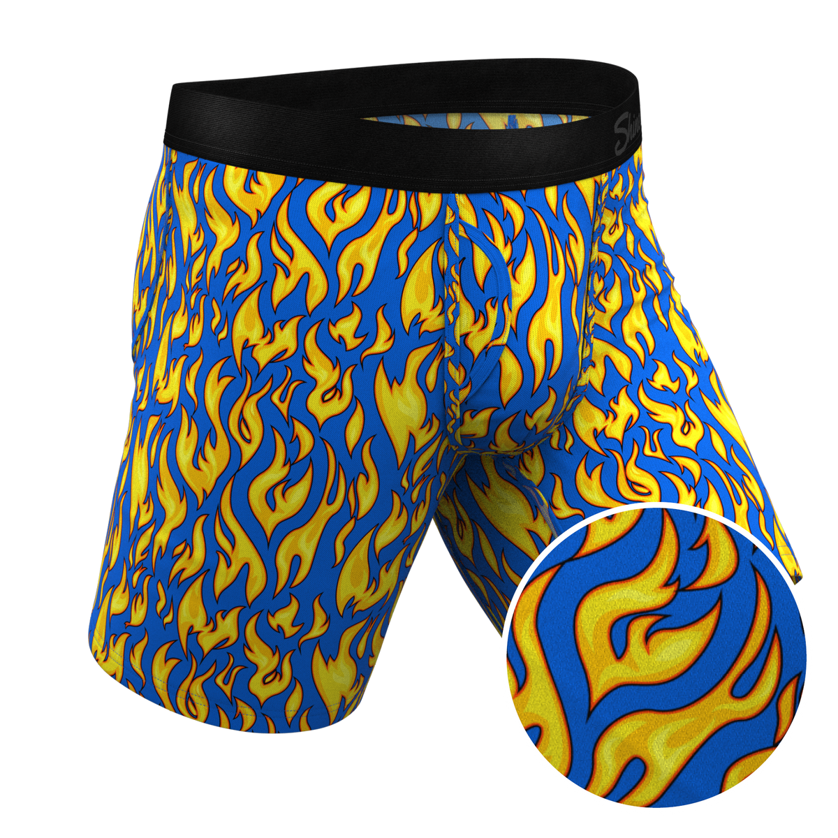 The Fire Crotch | Flames Ball Hammock® Boxer - Long Leg - Shinesty