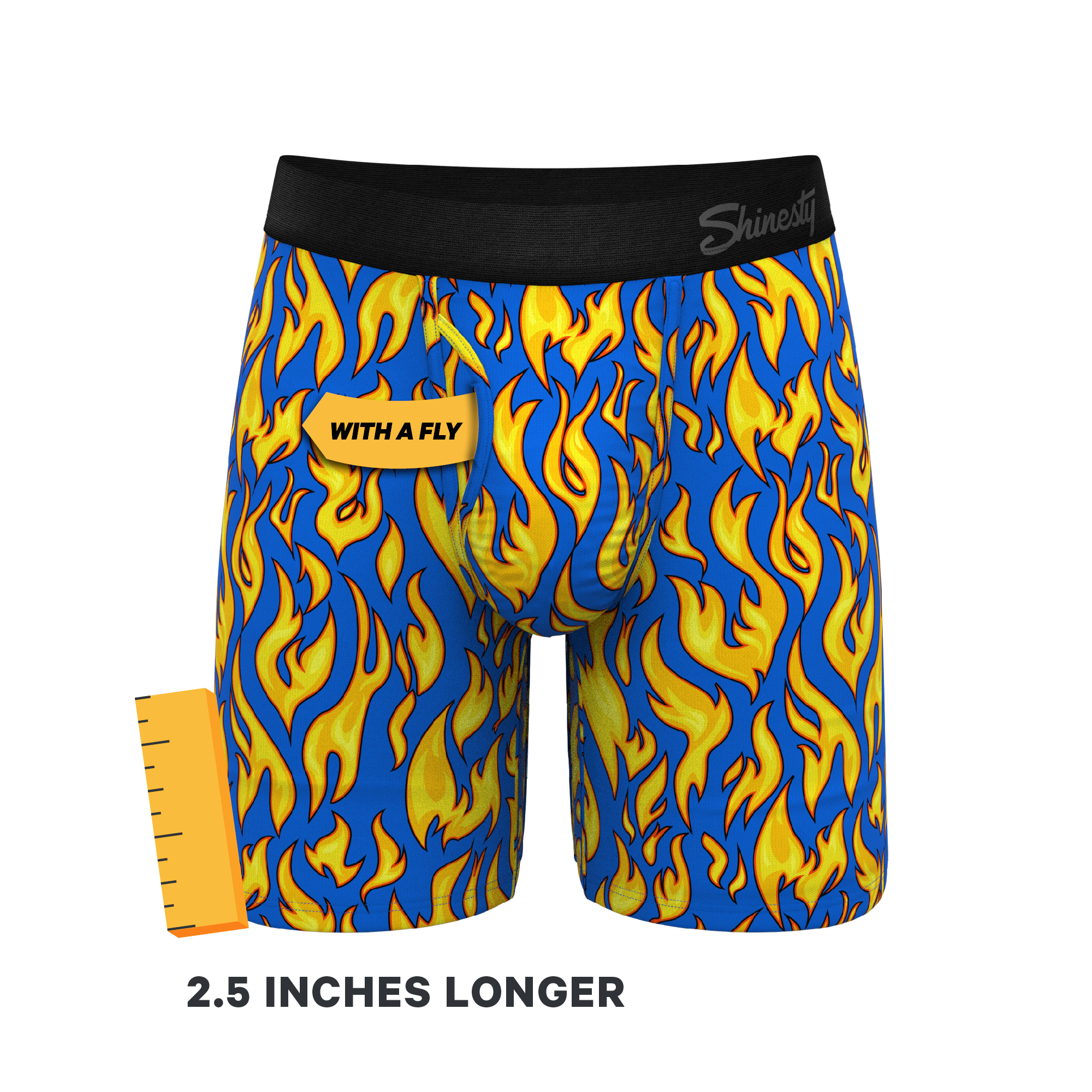 The Fire Crotch | Flames Ball Hammock® Boxer - Long Leg - Shinesty