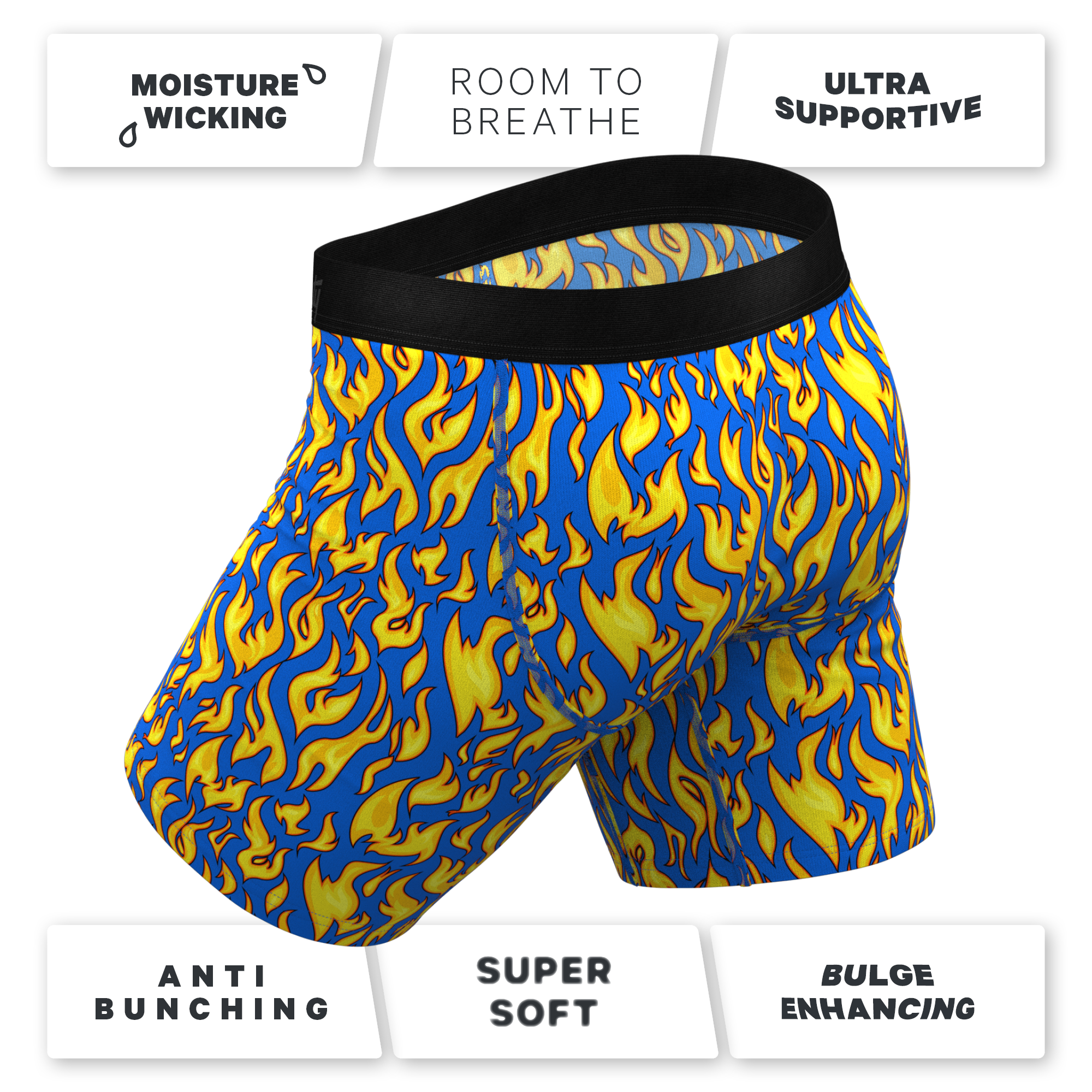 The Fire Crotch | Flames Ball Hammock® Boxer - Long Leg - Shinesty