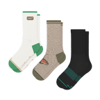 The Fisherman Three | Heel Hammock™ Crew Socks 3 Pack - Shinesty