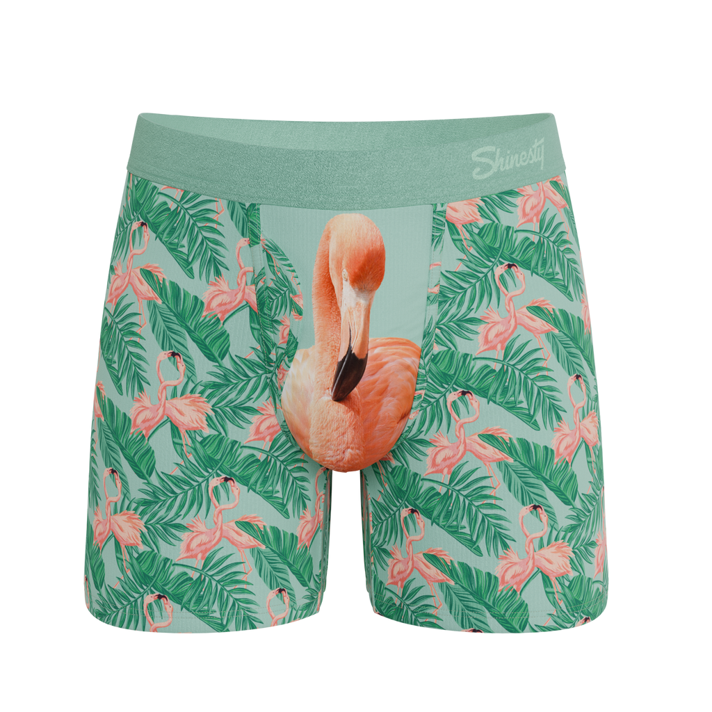 The Flamboyance | Flamingo Ball Hammock® Pouch Underwear With Fly - Shinesty