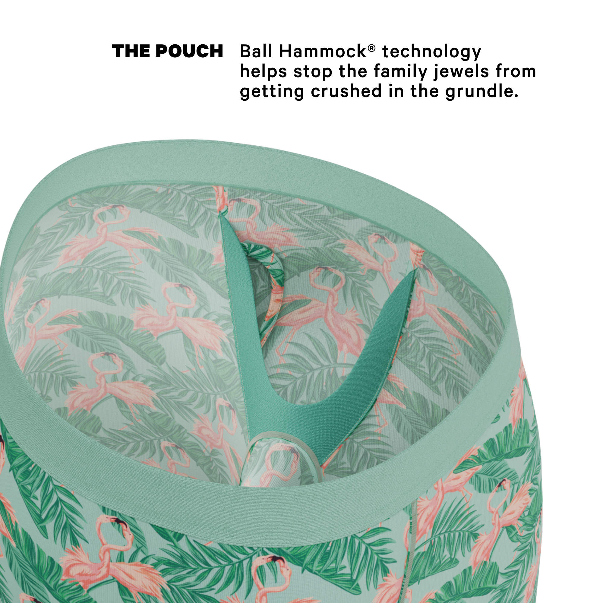 The Flamboyance | Flamingo Ball Hammock® Boxer - Long Leg - Shinesty
