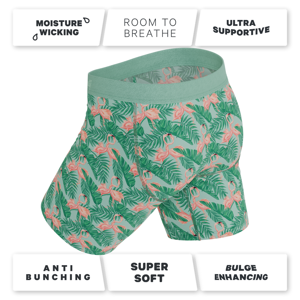 The Flamboyance | Flamingo Ball Hammock® Boxer - Long Leg - Shinesty