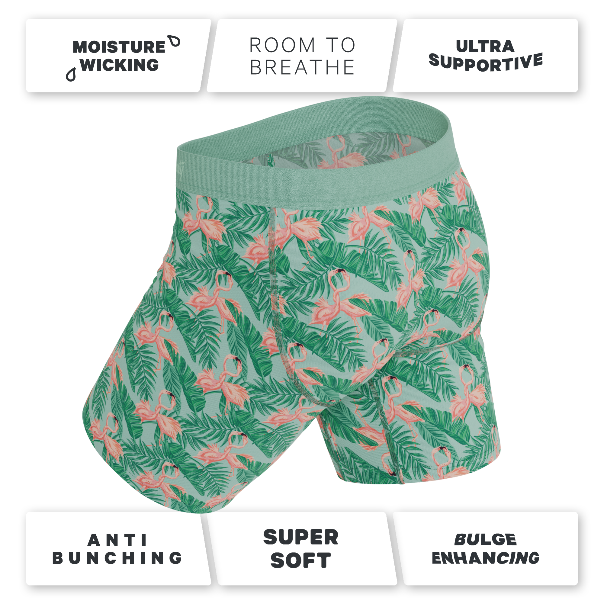 The Flamboyance | Flamingo Ball Hammock® Boxer - Long Leg - Shinesty