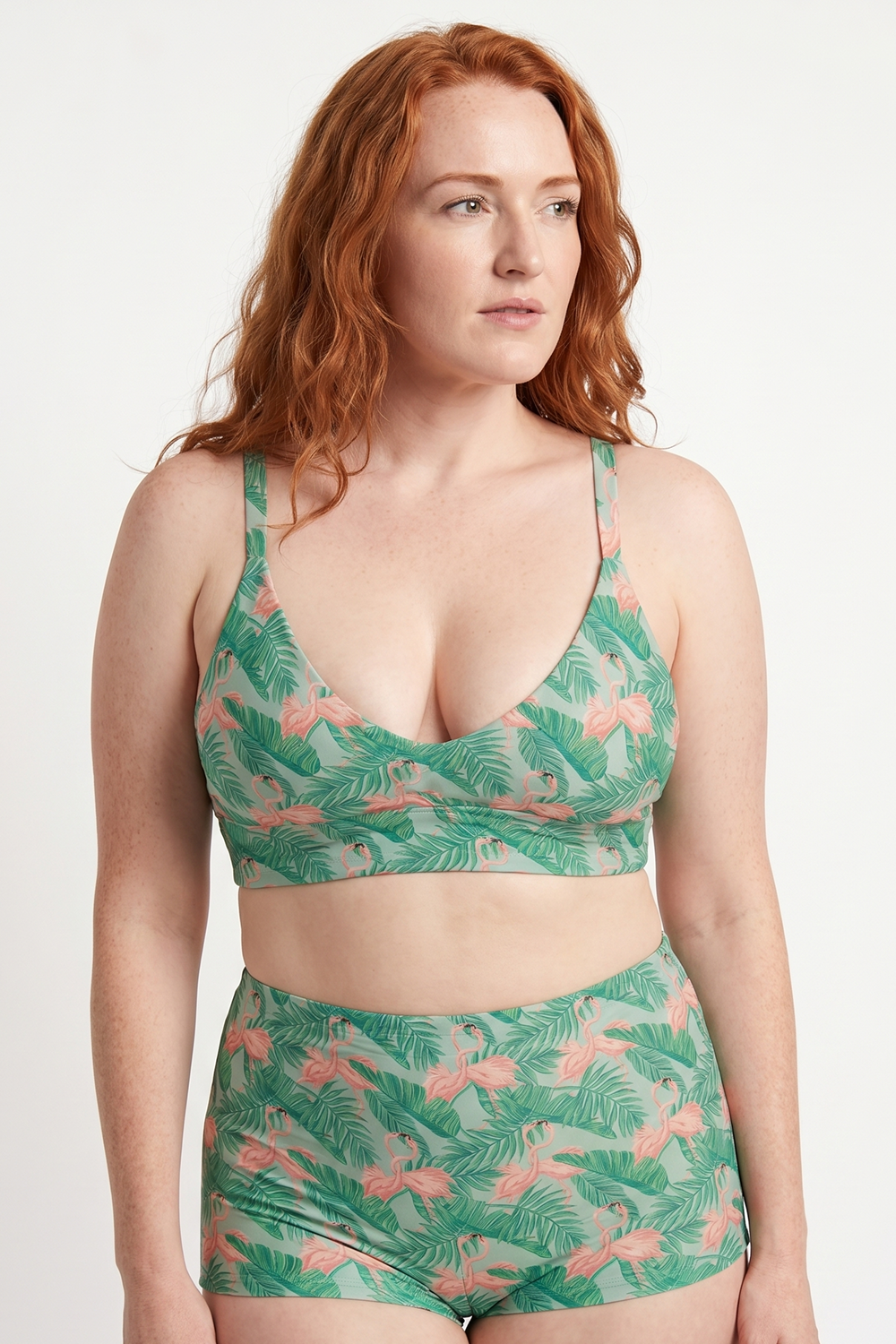The Flamboyance | Flamingo Boob Hammock™ Plunge Bralette - Shinesty