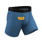 The Fleck Me | Heather Blue Flecked Ball Hammock® Pouch Underwear With Fly - Shinesty
