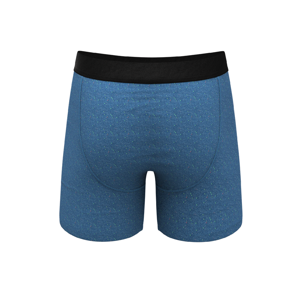 The Fleck Me | Heather Blue Flecked Ball Hammock® Pouch Underwear With Fly - Shinesty
