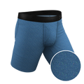 The Fleck Me | Heather Blue Flecked Ball Hammock® Boxer - Long Leg - Shinesty