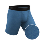 The Fleck Me | Heather Blue Flecked Ball Hammock® Boxer - Long Leg - Shinesty