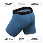 The Fleck Me | Heather Blue Flecked Ball Hammock® Boxer - Long Leg - Shinesty
